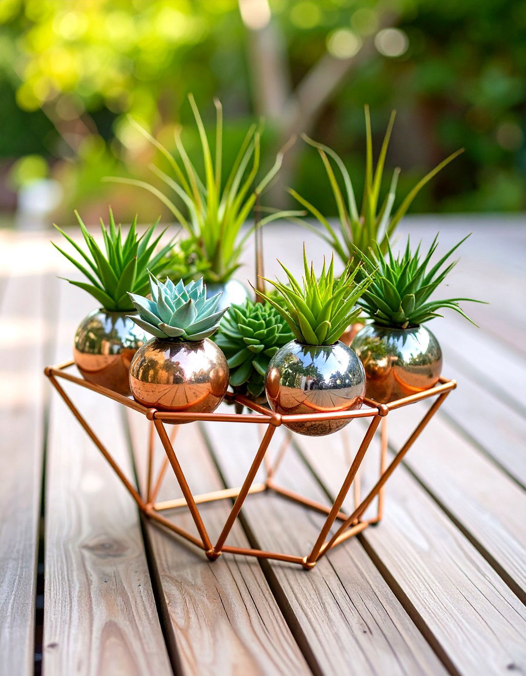 Firefly Create a high quality image with extra brightness of a DIY copper pipe outdoor pl - 30 outdoor plant stand ideas