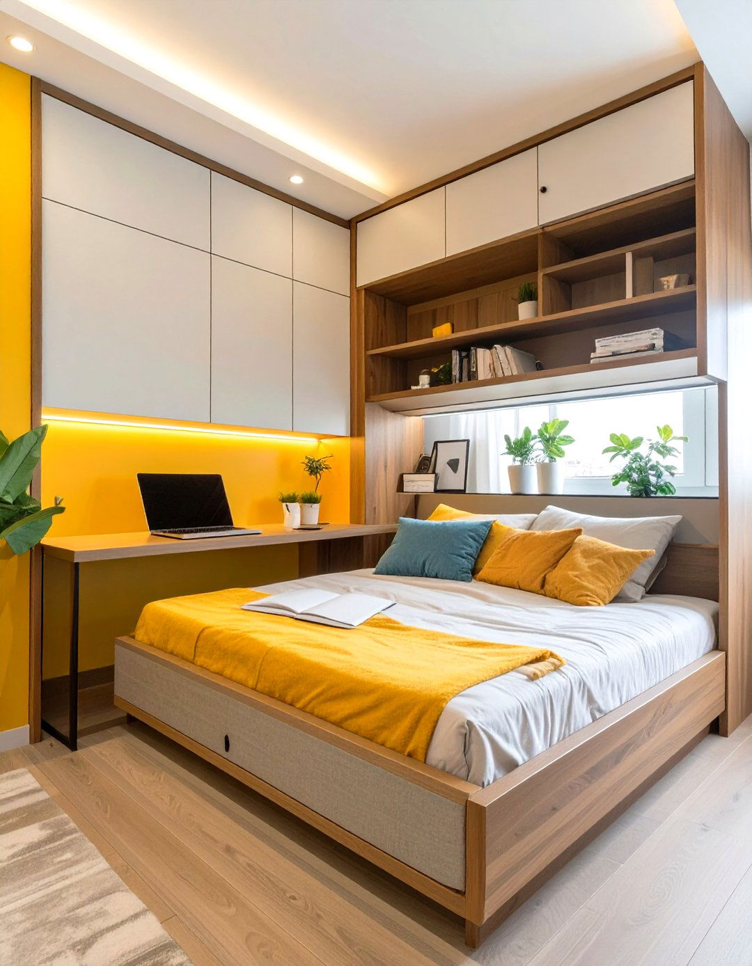 Firefly Create a high quality image with extra brightness of a Murphy bed with an integra - 30 small bedroom bedroom office ideas