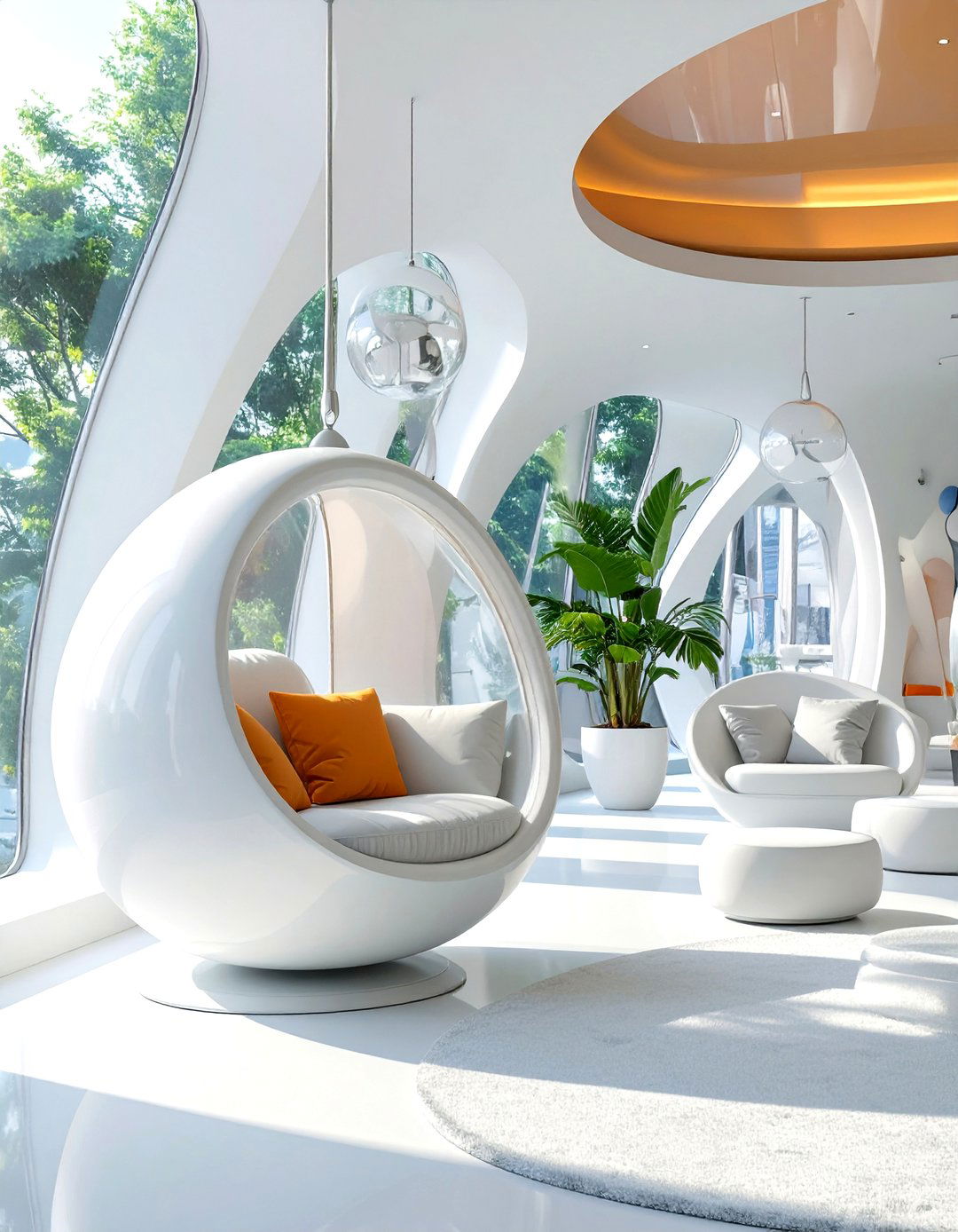 Firefly Create a high quality image with extra brightness of a Space Age lounge featurin - 30 interior design simulator ideas