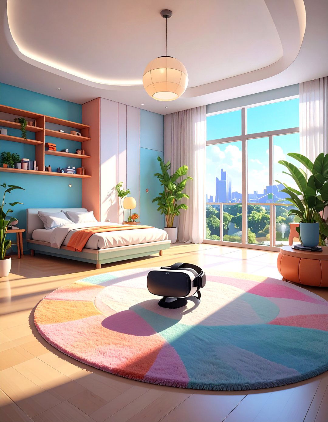 Firefly Create a high quality image with extra brightness of a Virtual Reality VR room - 30 spare bedroom ideas