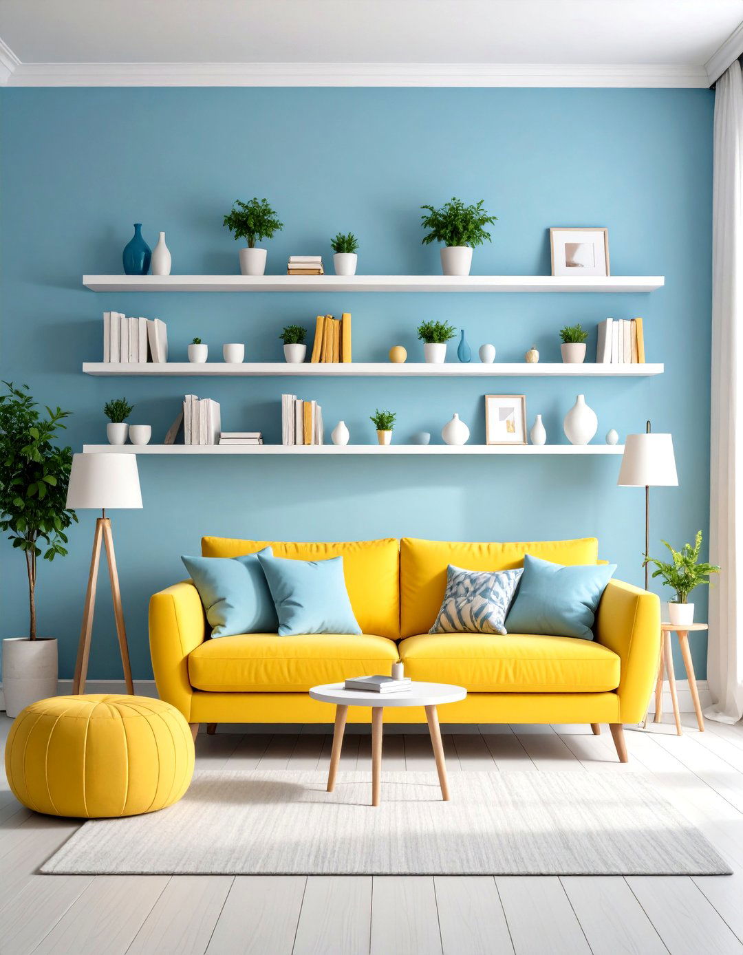 Firefly Create a high quality image with extra brightness of a cheerful living room paint - 30 paint ideas for living room
