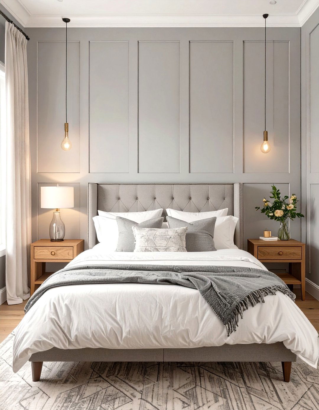 Firefly Create a high quality image with extra brightness of a classic board and batten a - 30 wood trim accent wall ideas