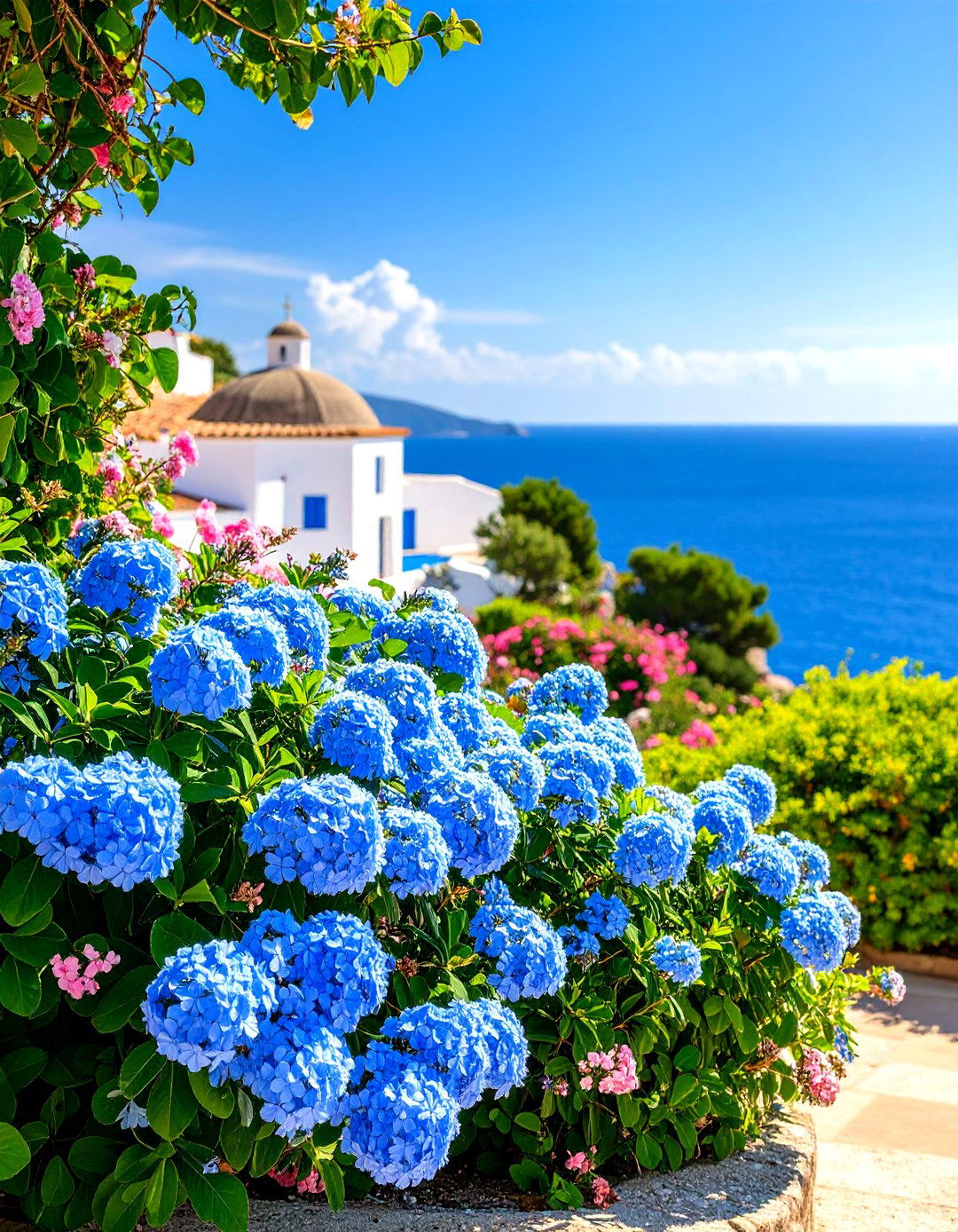 Firefly Create a high quality image with extra brightness of a coastal landscape with sal - 30 plumbago landscaping ideas