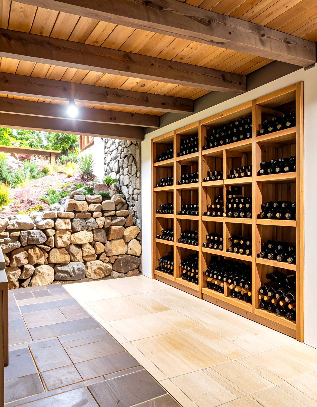Firefly Create a high quality image with extra brightness of a cool dark under deck wine - 30 under deck ideas