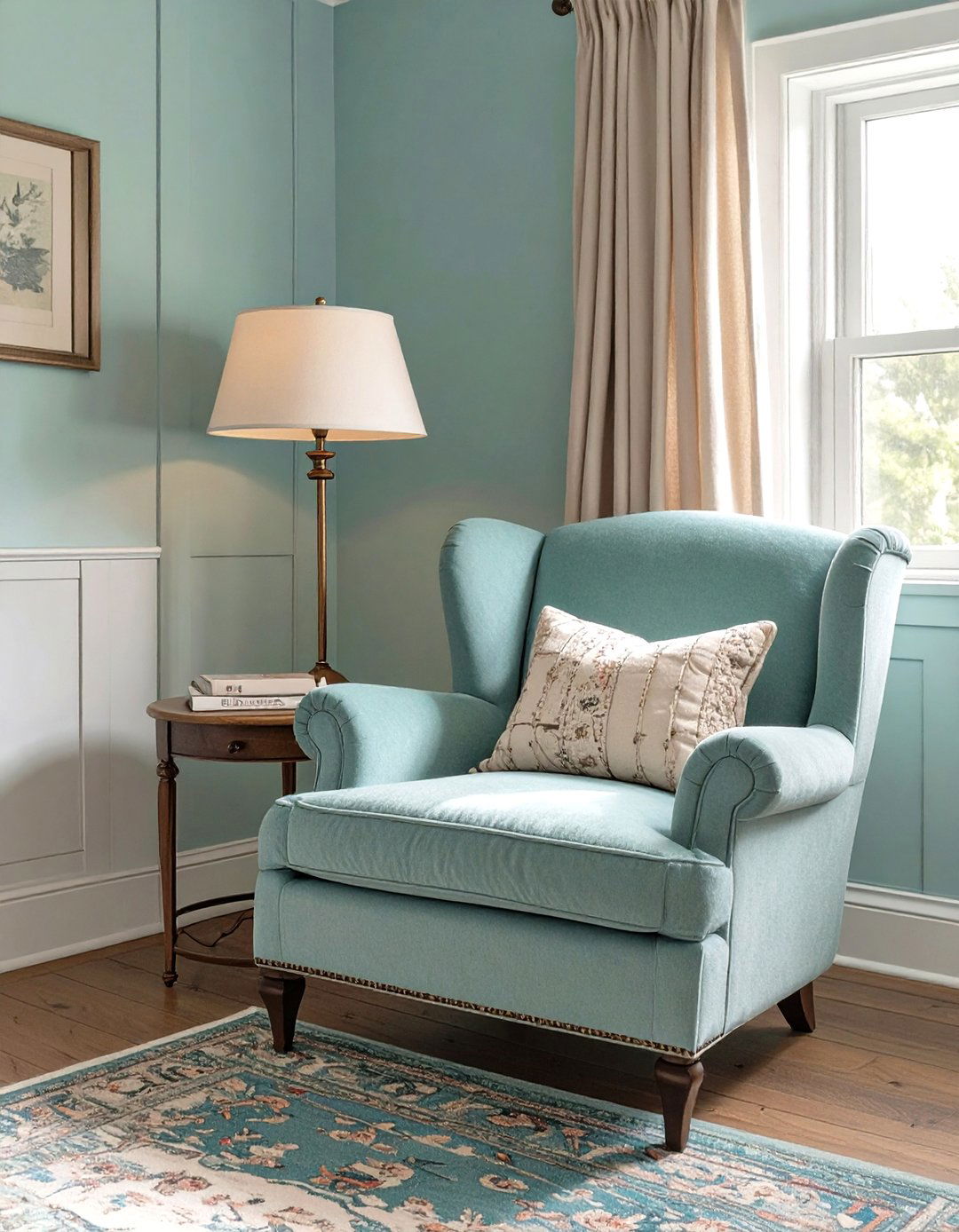 Firefly Create a high quality image with extra brightness of a cozy reading nook with a p - 30 shabby chic bedroom ideas