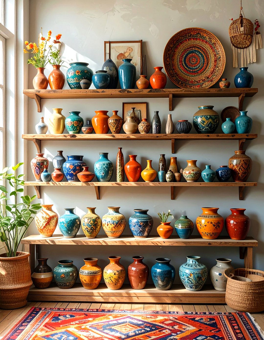 Firefly Create a high quality image with extra brightness of a curated shelf displaying h - 30 top trends in interior design