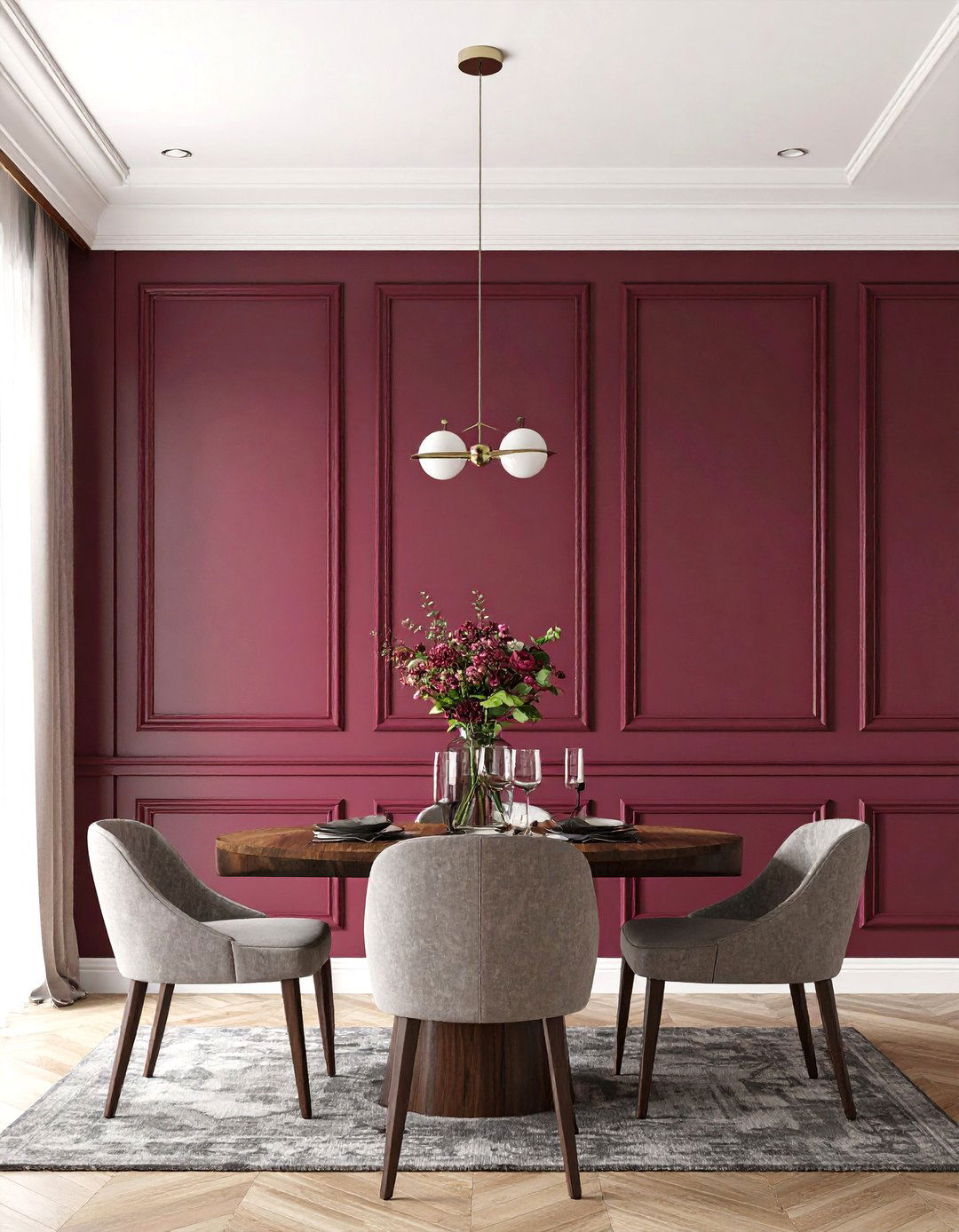 Firefly Create a high quality image with extra brightness of a dining room accent wall f - 30 wood trim accent wall ideas