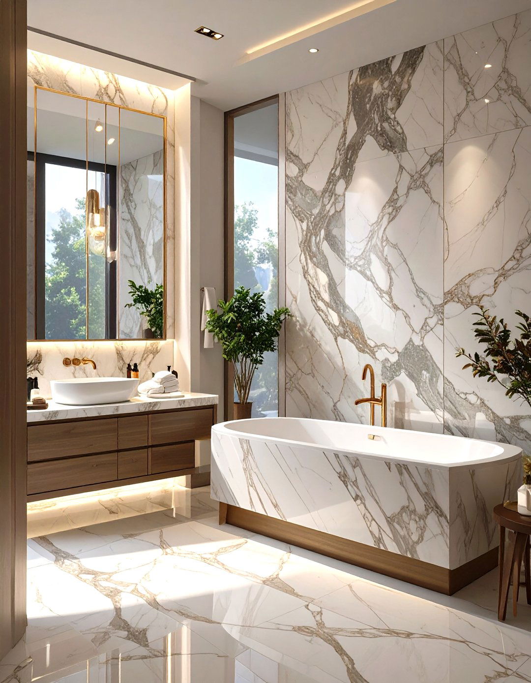 Firefly Create a high quality image with extra brightness of a feature wall and counterto - 30 spa bathroom ideas