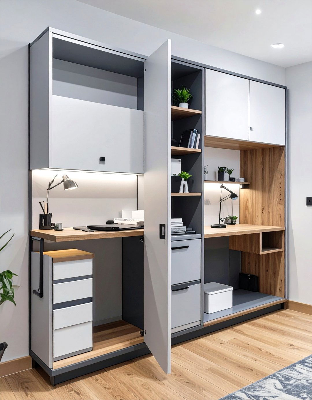 Firefly Create a high quality image with extra brightness of a fold down wall mounted off - 30 modern office design ideas for small spaces