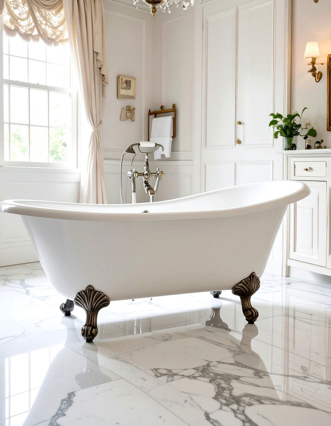 Firefly Create a high quality image with extra brightness of a freestanding clawfoot tub - 30 victorian bathroom ideas