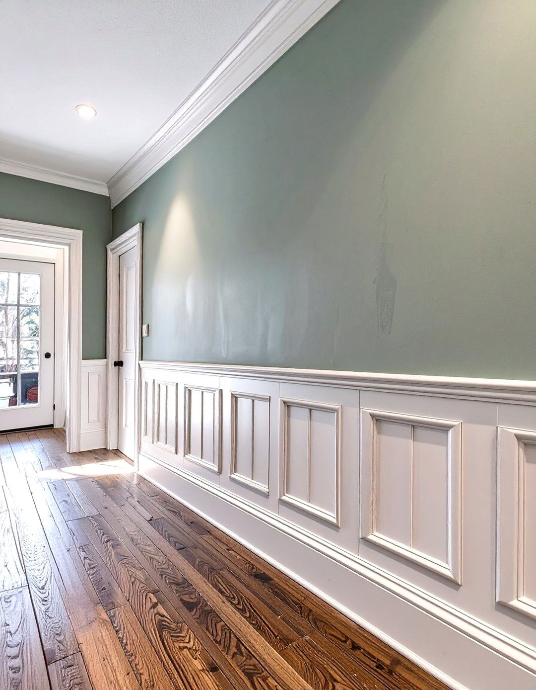 Firefly Create a high quality image with extra brightness of a half wall wainscoting acce - 30 wood trim accent wall ideas