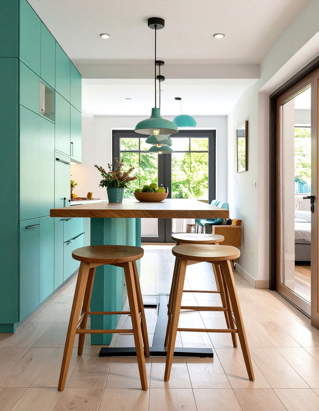 Firefly Create a high quality image with extra brightness of a high top dining table with - 30 small dining room decorating ideas