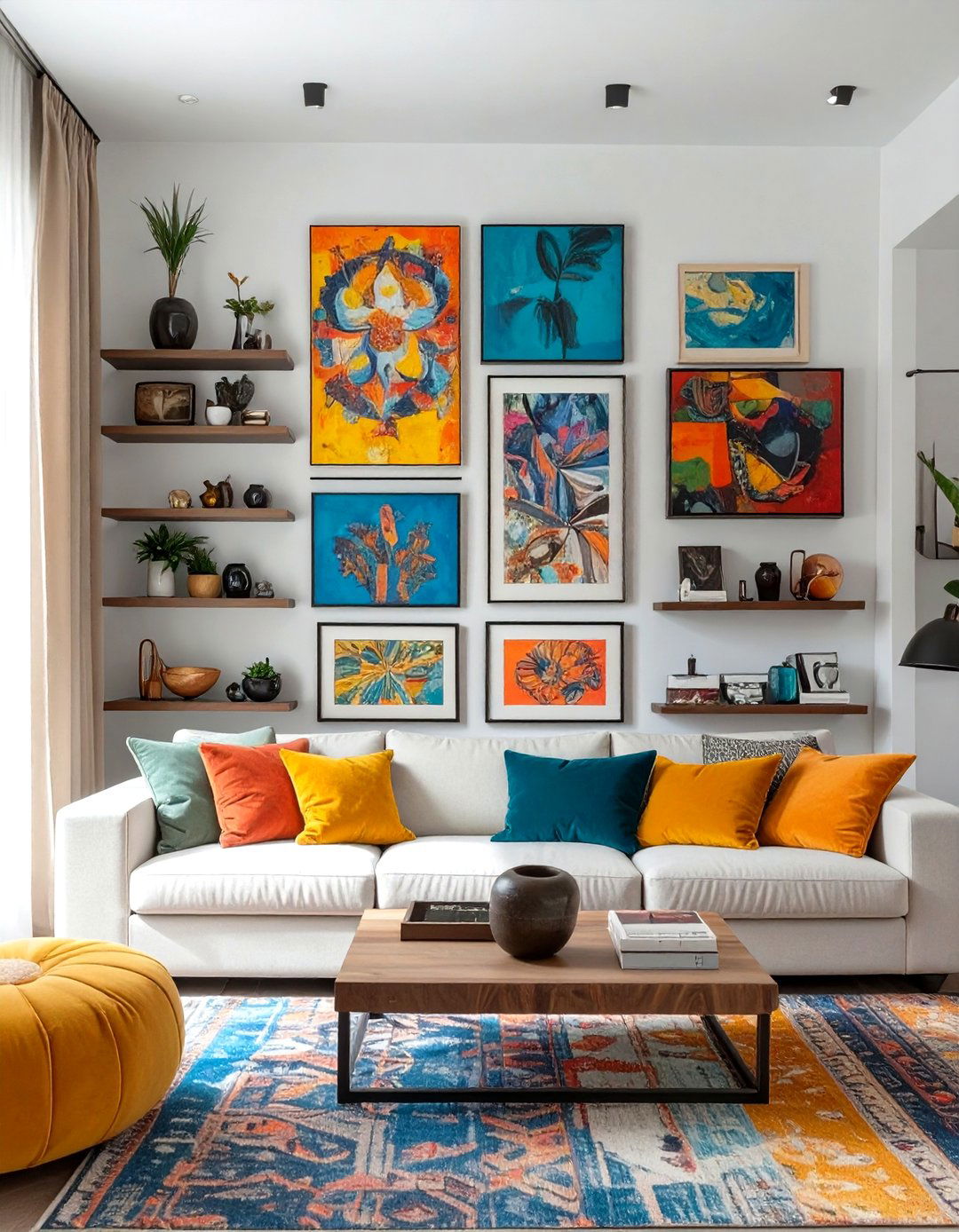 Firefly Create a high quality image with extra brightness of a maximalist living room wit - 30 top trends in interior design