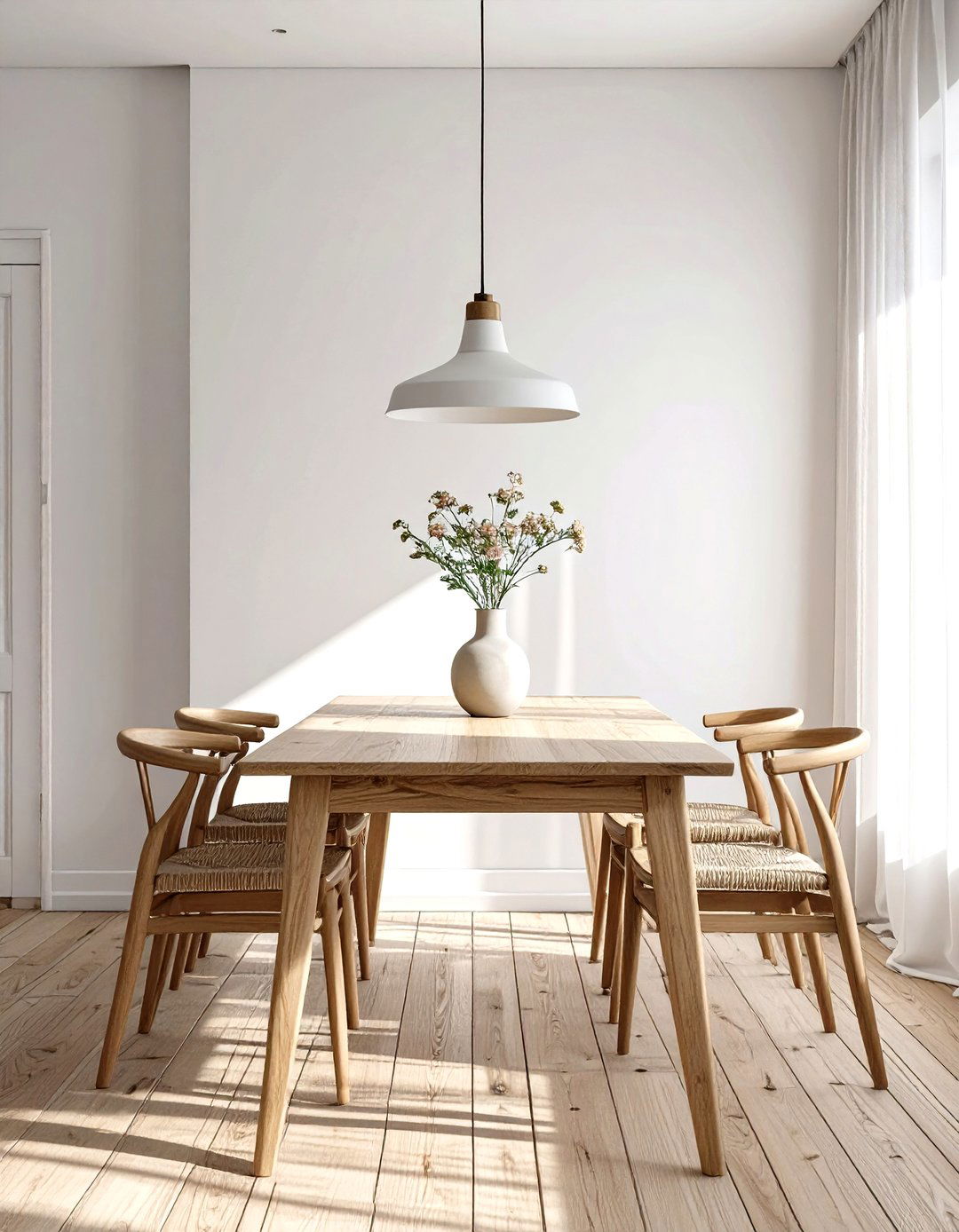 Firefly Create a high quality image with extra brightness of a minimalist dining room wit - 30 small dining room decorating ideas