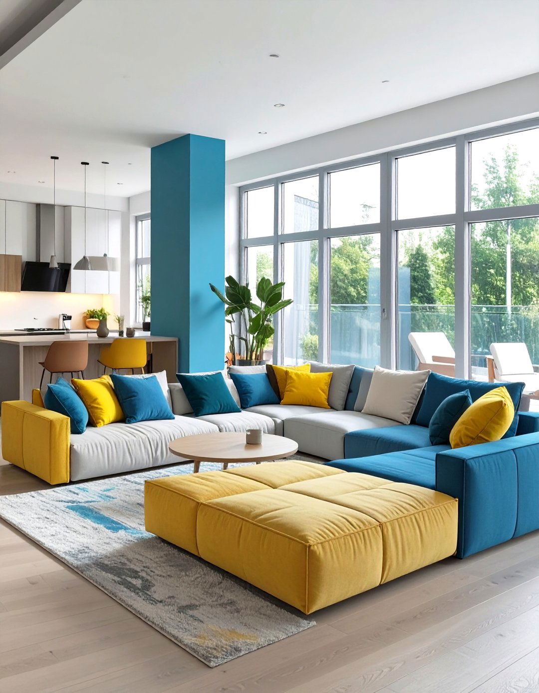 Firefly Create a high quality image with extra brightness of a modular sofa in a living r - 30 top trends in interior design