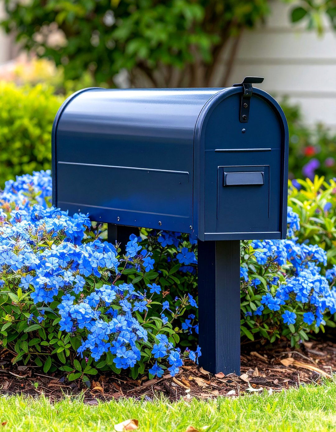 Firefly Create a high quality image with extra brightness of a mounded blue plumbago shru - 30 plumbago landscaping ideas