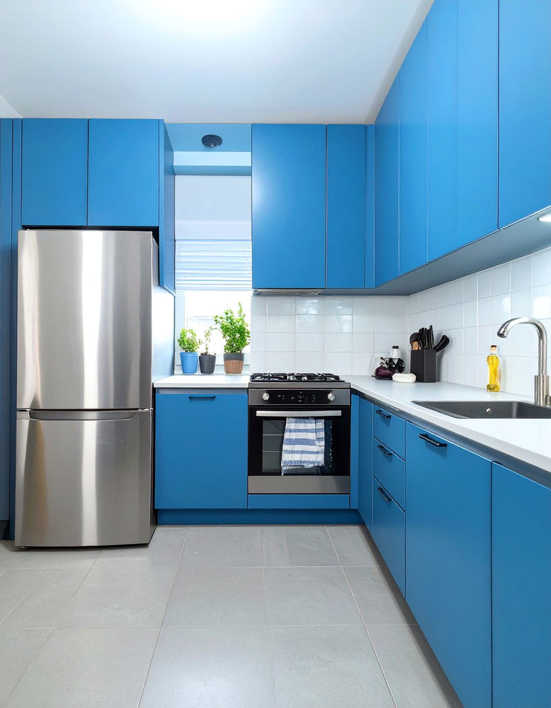 Firefly Create a high quality image with extra brightness of a narrow apartment sized st - 30 small kitchen decor ideas