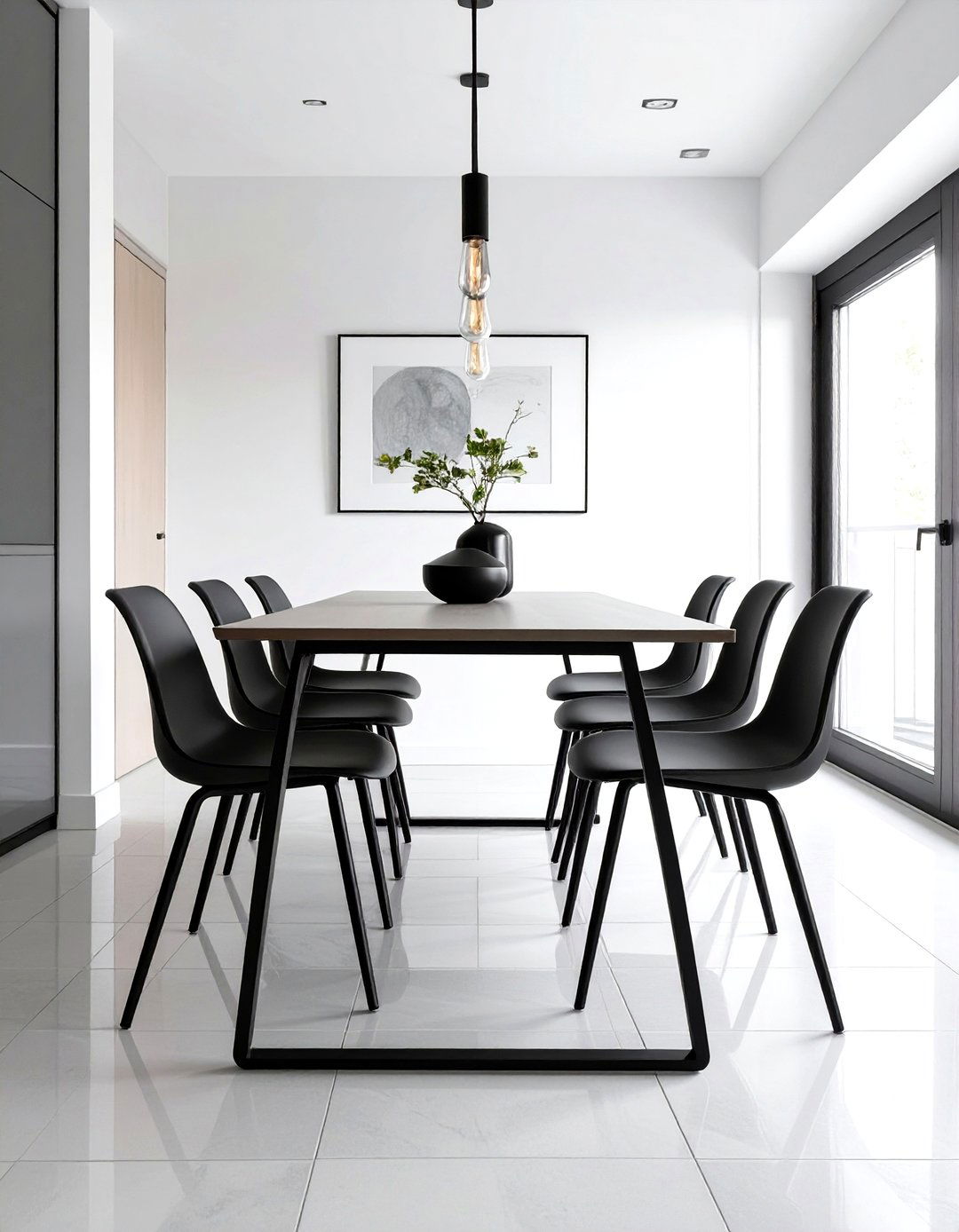 Firefly Create a high quality image with extra brightness of a narrow rectangular dining - 30 small dining room decorating ideas