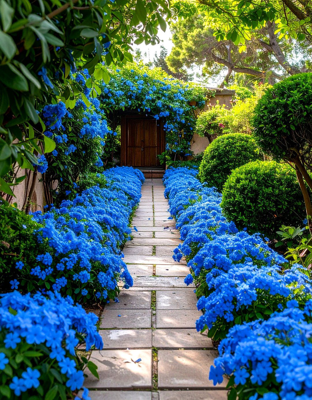 Firefly Create a high quality image with extra brightness of a new garden bed with young - 30 plumbago landscaping ideas