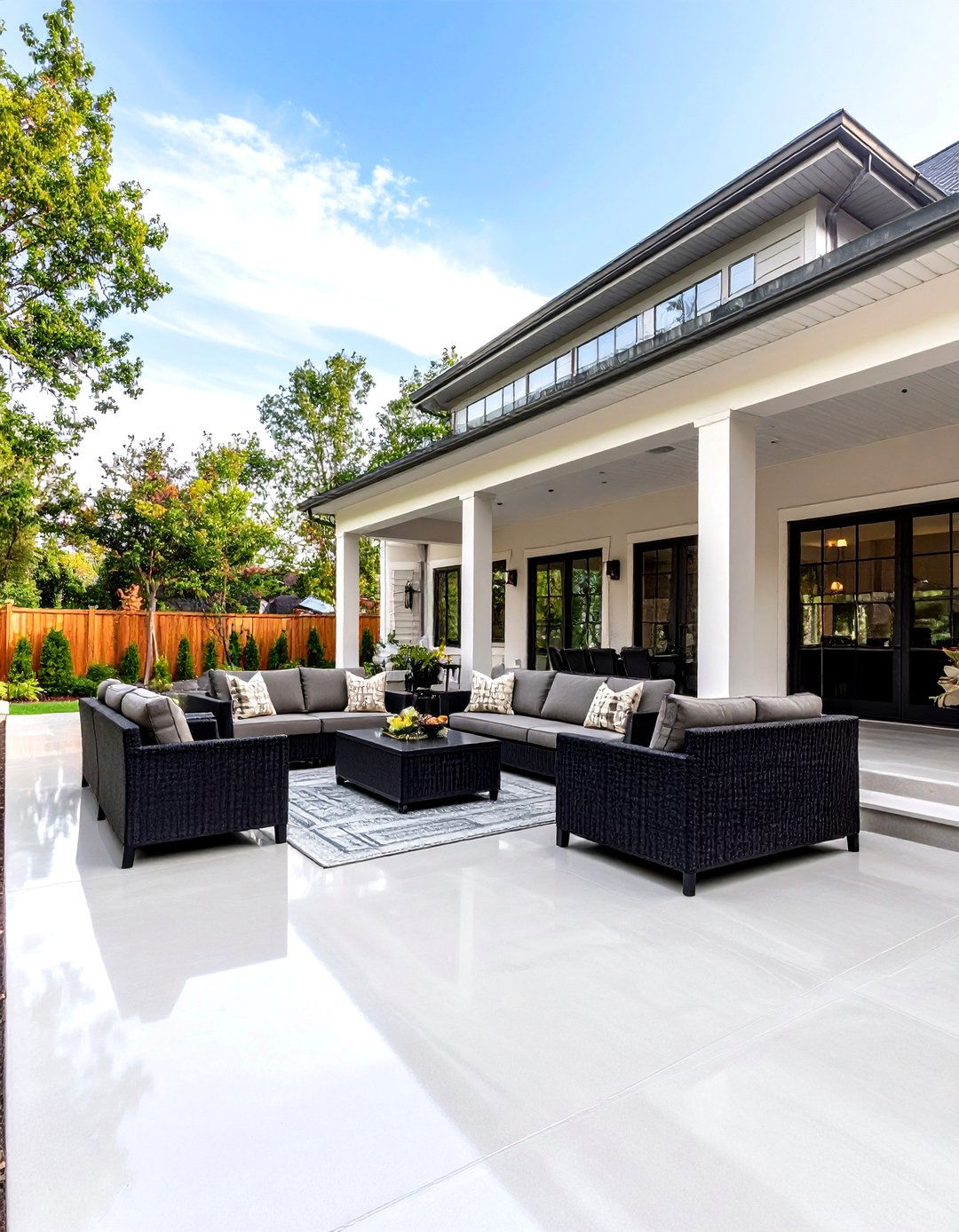 Firefly Create a high quality image with extra brightness of a polished poured concrete p - 30 poured concrete patio ideas