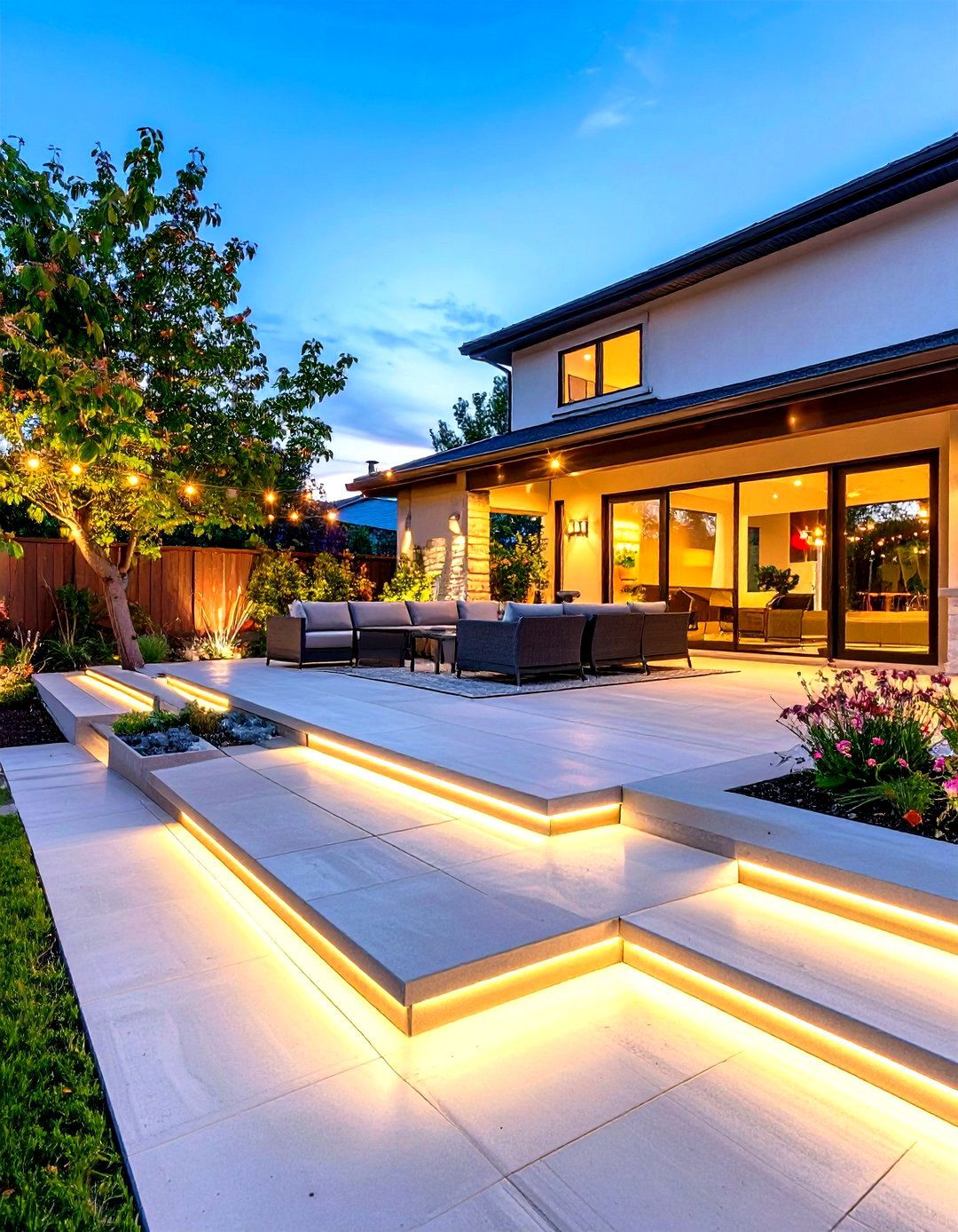 Firefly Create a high quality image with extra brightness of a poured concrete patio at d - 30 poured concrete patio ideas