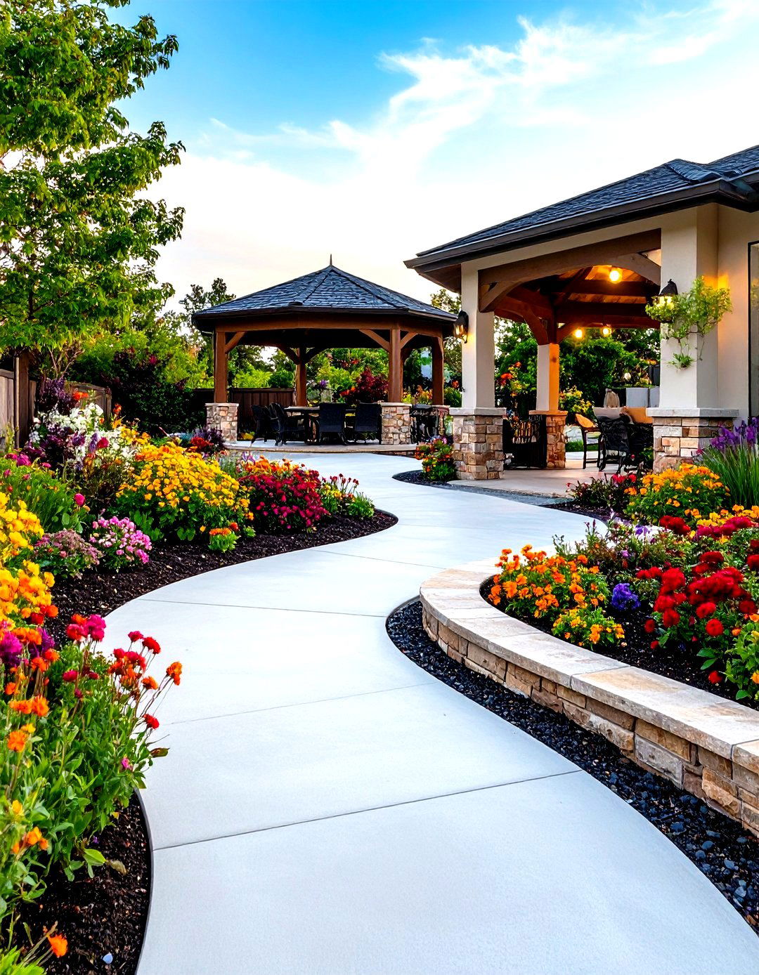 Firefly Create a high quality image with extra brightness of a poured concrete patio that - 30 poured concrete patio ideas
