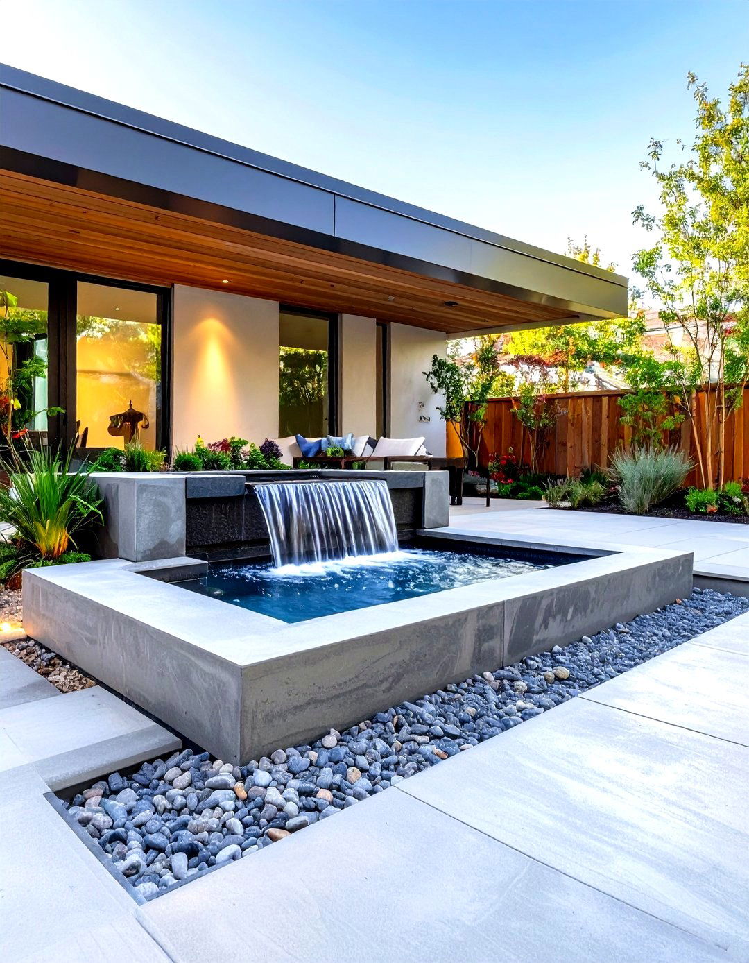Firefly Create a high quality image with extra brightness of a poured concrete patio with - 30 poured concrete patio ideas
