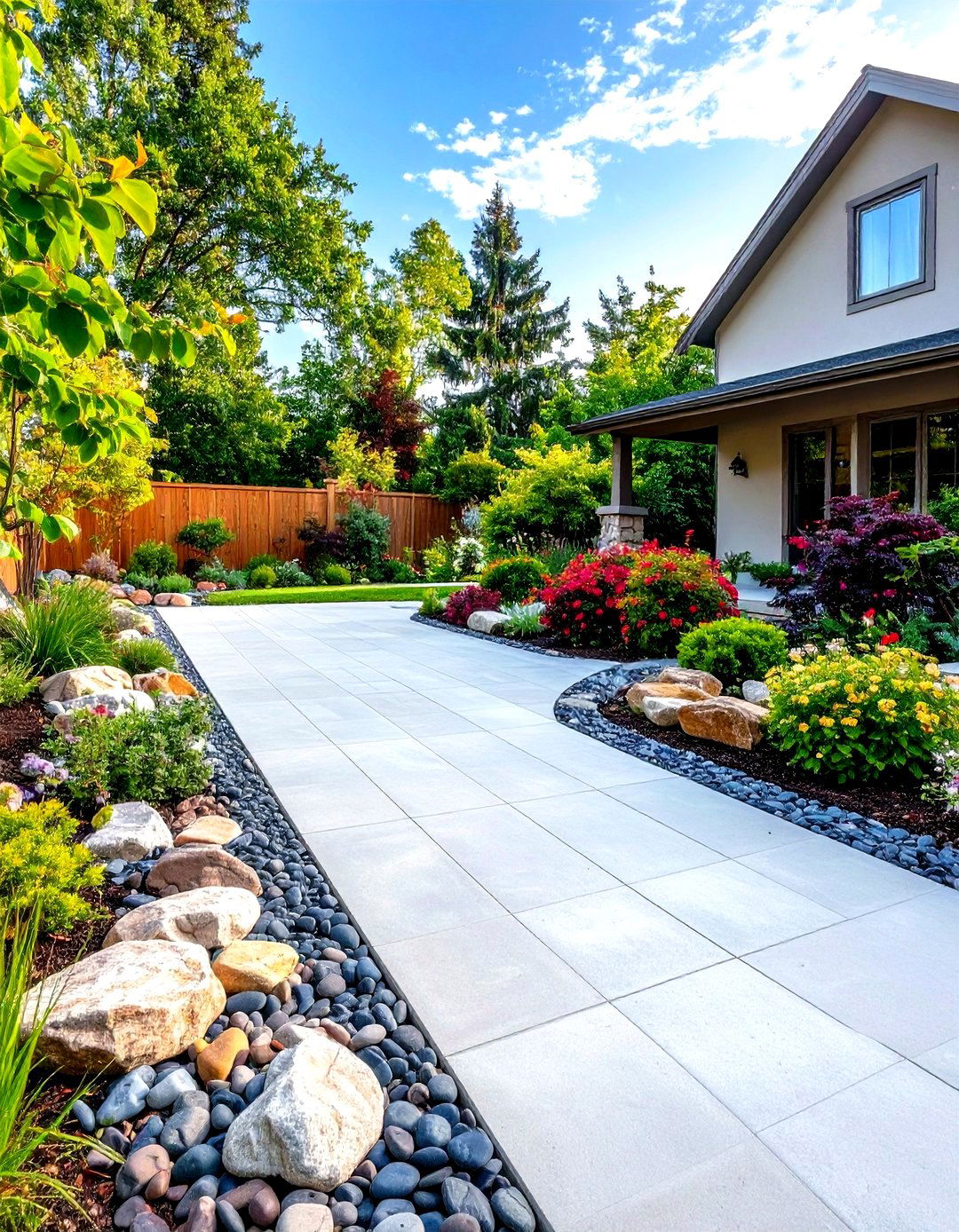 Firefly Create a high quality image with extra brightness of a poured concrete patio with - 30 poured concrete patio ideas