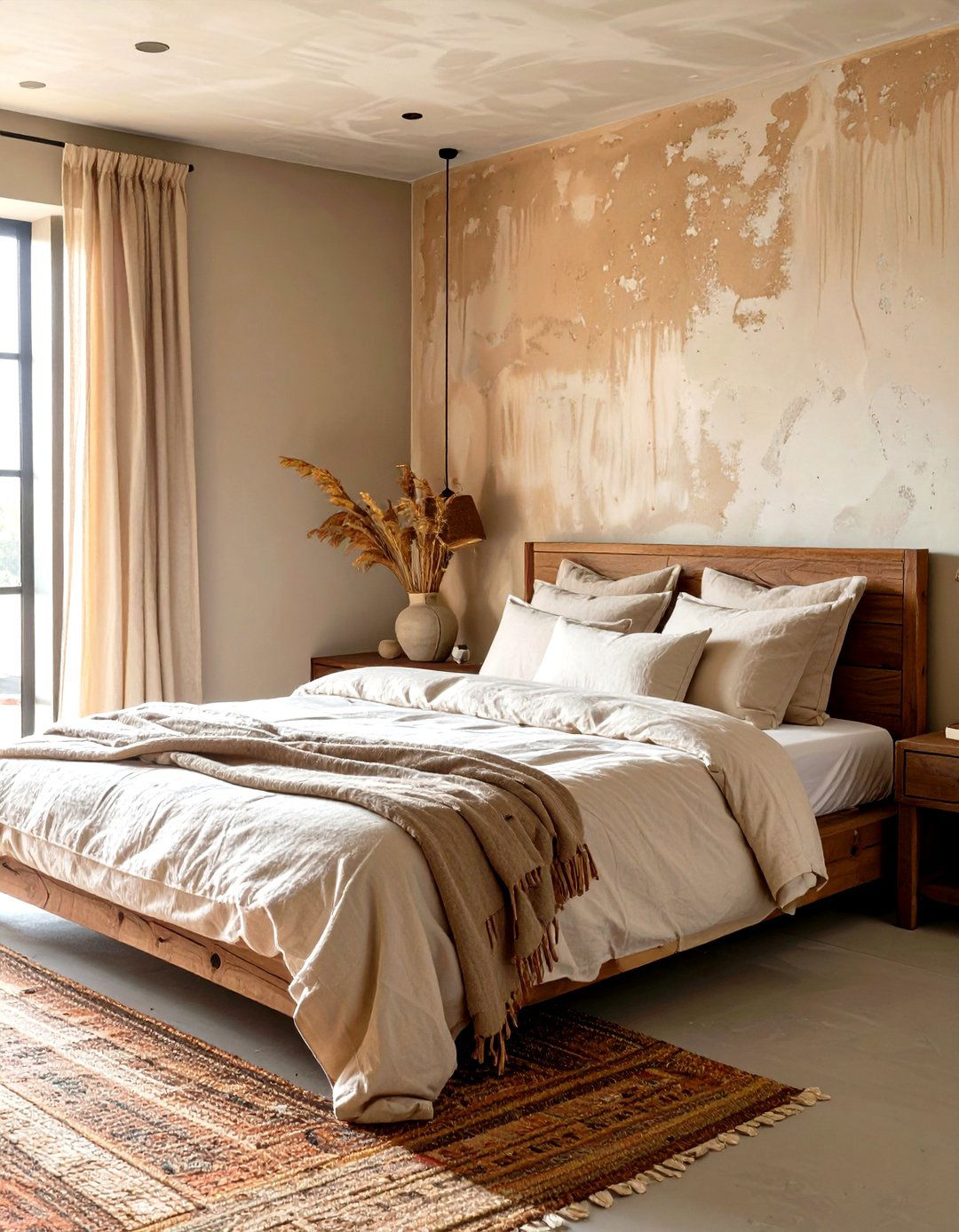 Firefly Create a high quality image with extra brightness of a serene bedroom with textur - 30 top trends in interior design