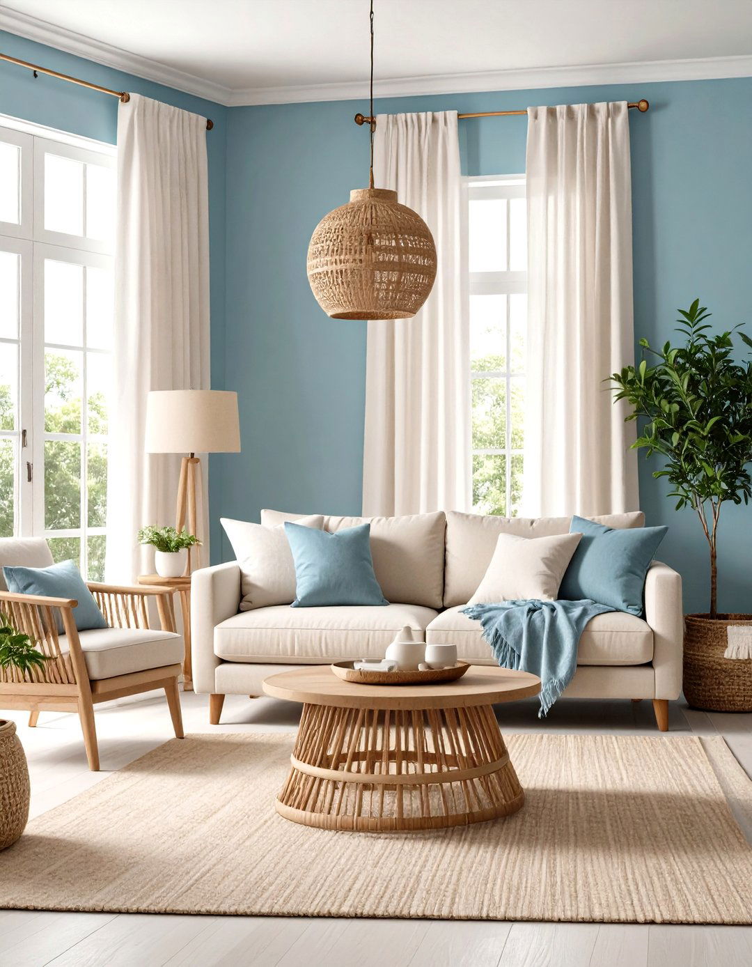 Firefly Create a high quality image with extra brightness of a serene living room with ca - 30 paint ideas for living room