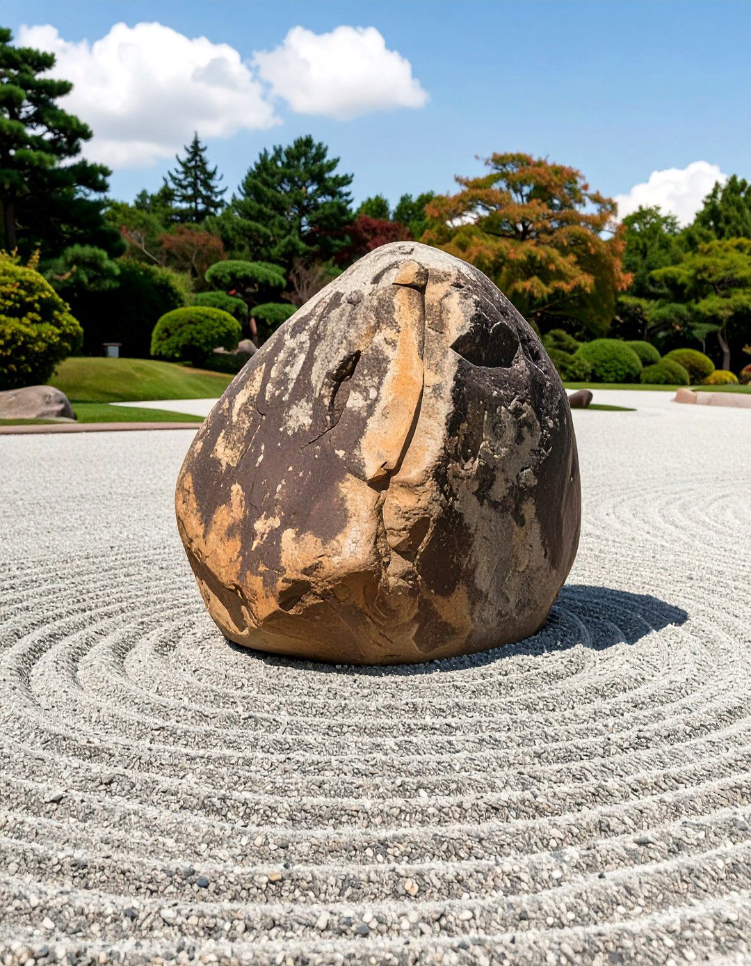 Firefly Create a high quality image with extra brightness of a single boulder specimen ga - 30 ai rock garden design ideas