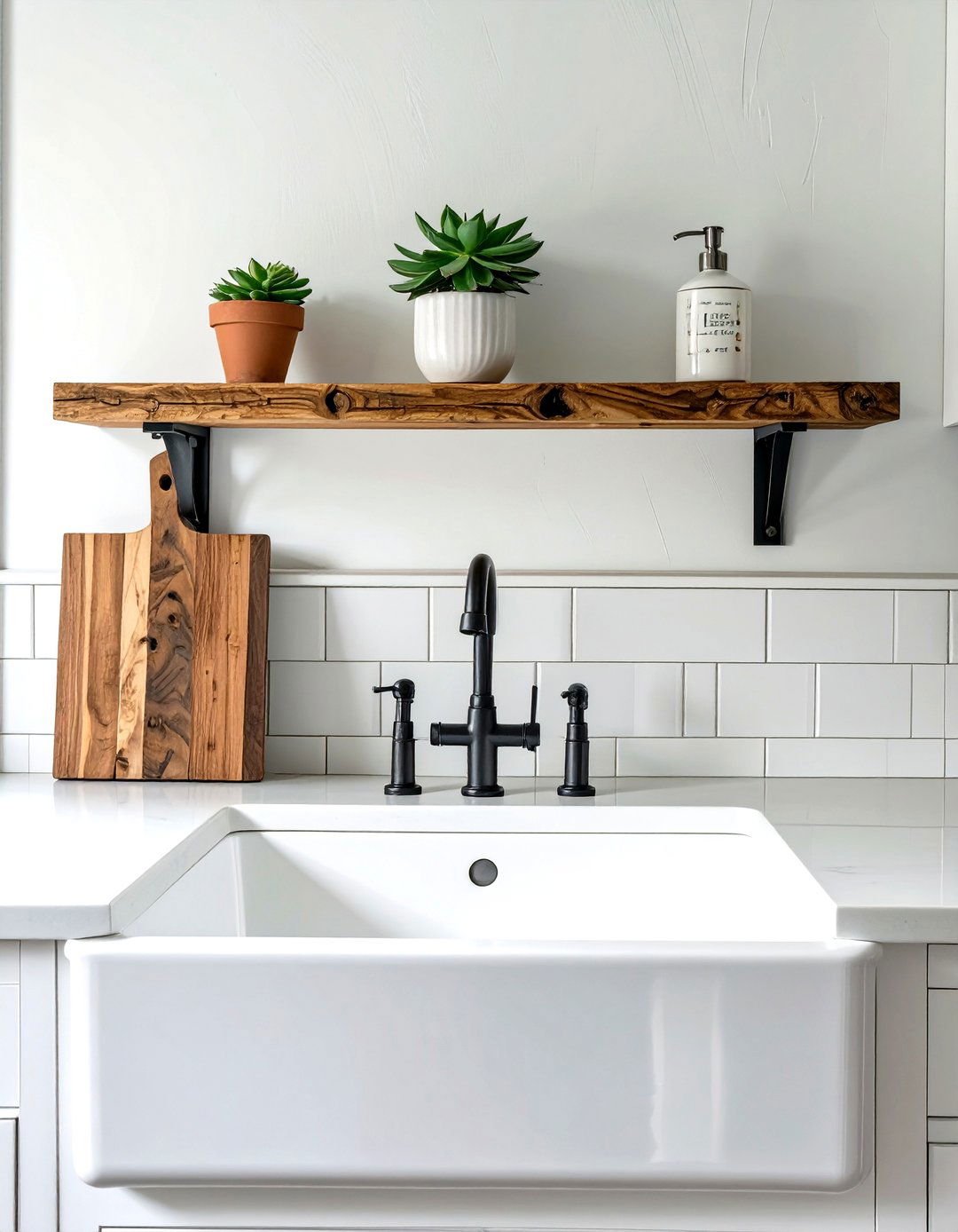 Firefly Create a high quality image with extra brightness of a single reclaimed wood shel - 30 small kitchen decor ideas