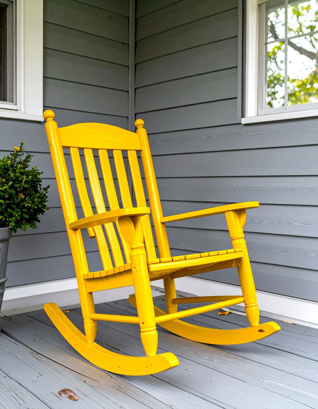 Firefly Create a high quality image with extra brightness of a single statement rocking ch - 30 very small front porch decorating ideas