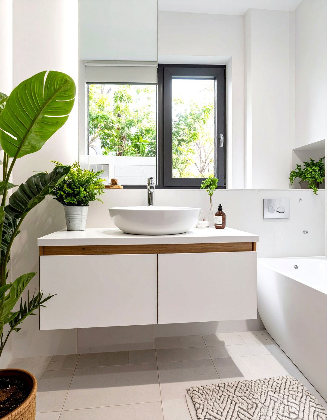 Firefly Create a high quality image with extra brightness of a sleek white wall mounted - 30 small master bathroom ideas