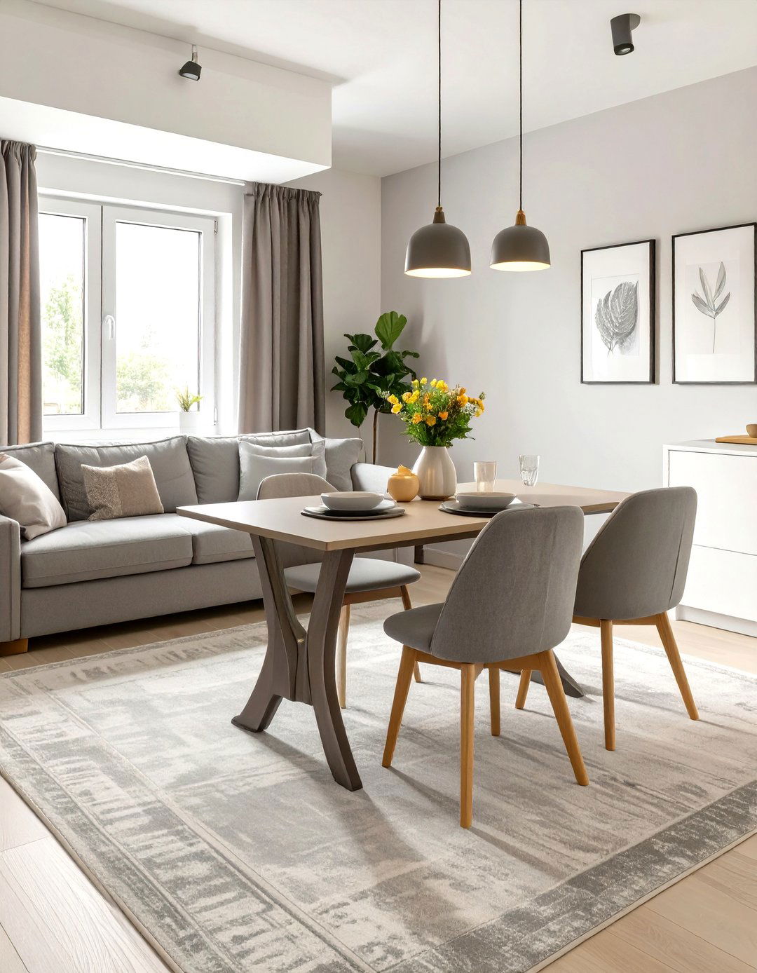 Firefly Create a high quality image with extra brightness of a slim drop leaf console tab - 30 very small living and dining room ideas