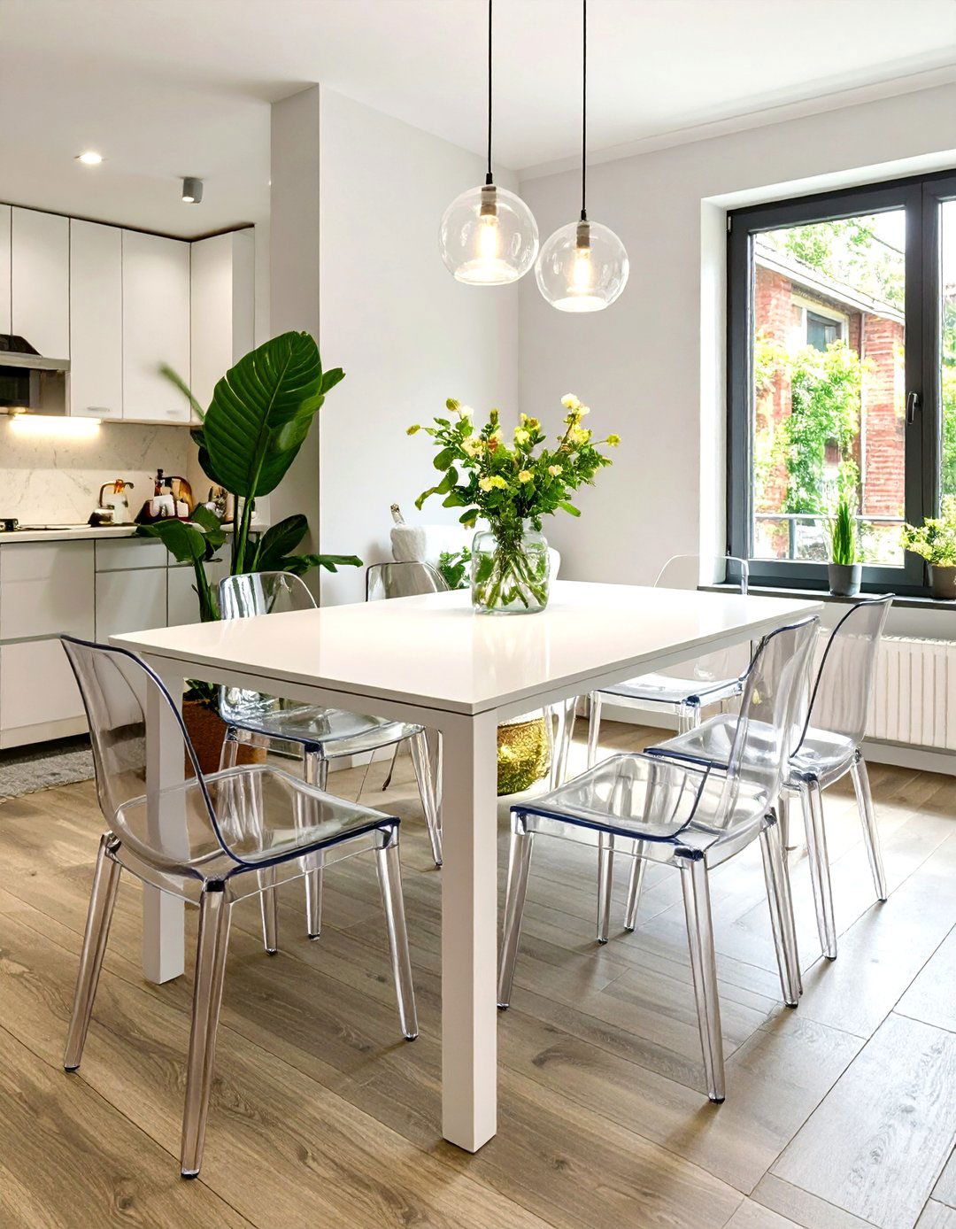 Firefly Create a high quality image with extra brightness of a small dining set featuring - 30 small dining room decorating ideas
