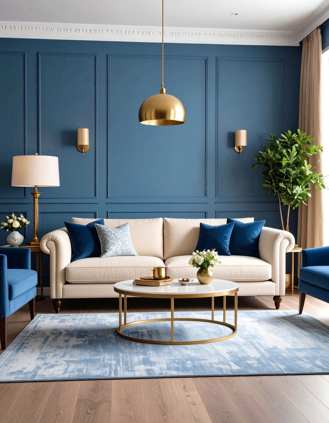 Firefly Create a high quality image with extra brightness of a sophisticated living room - 30 paint ideas for living room
