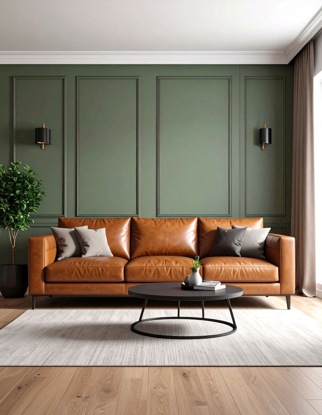 Firefly Create a high quality image with extra brightness of a sophisticated living room - 30 paint ideas for living room