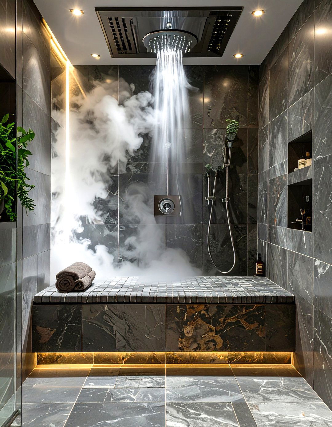 Firefly Create a high quality image with extra brightness of a steam shower featuring a - 30 spa bathroom ideas
