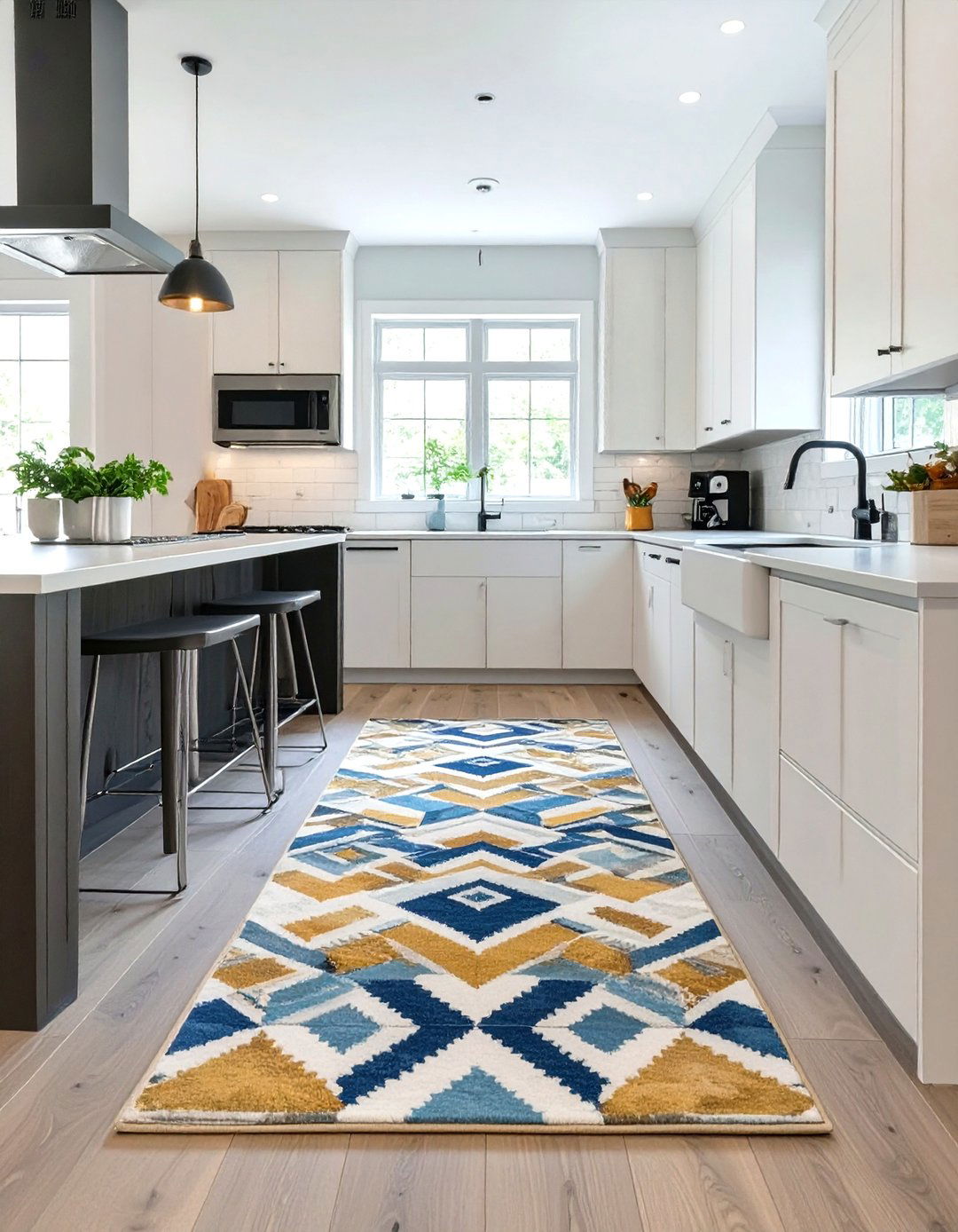 Firefly Create a high quality image with extra brightness of a stylish indoor outdoor rug - 30 top trends in interior design
