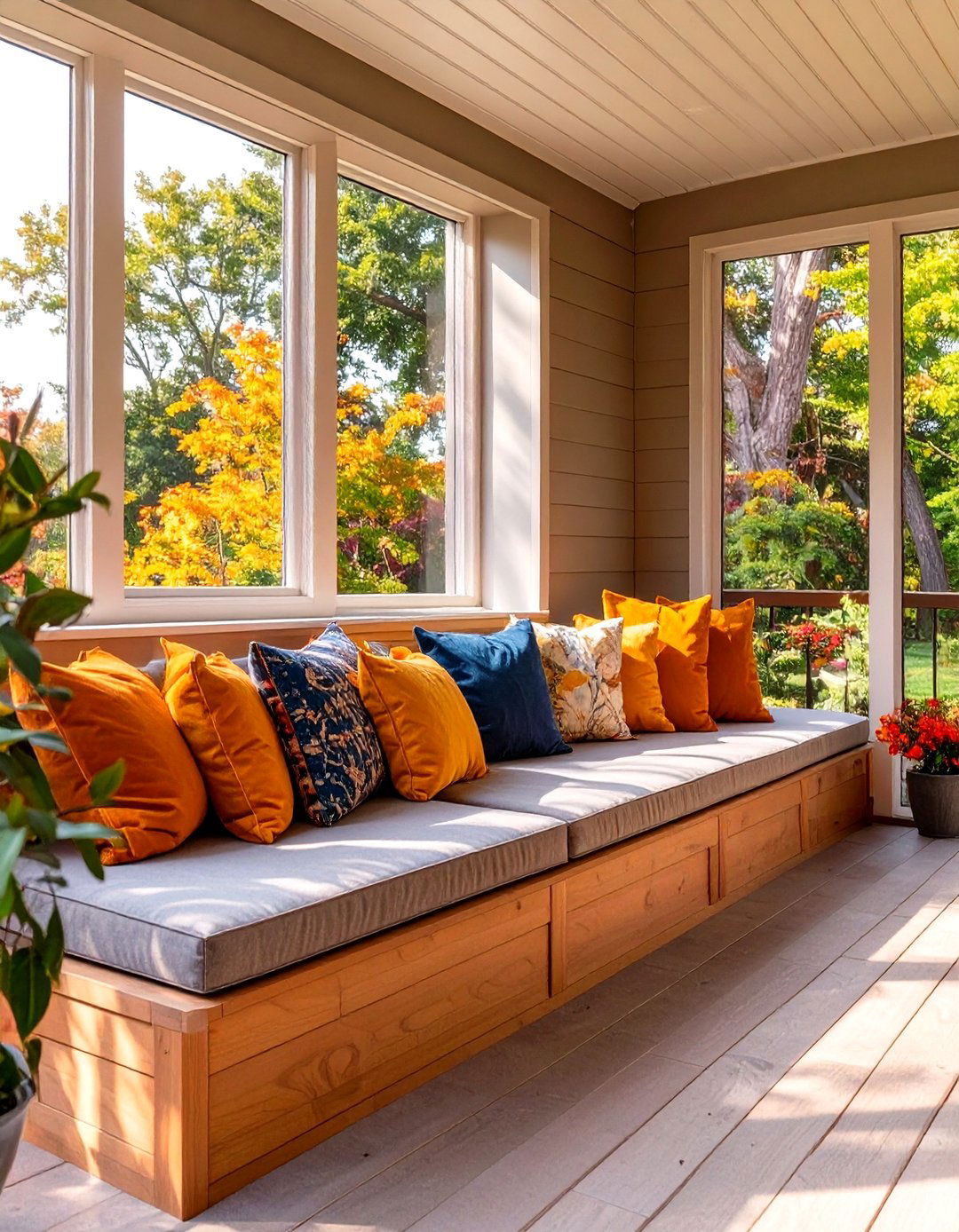 Firefly Create a high quality image with extra brightness of a sun porch with a sleek bui - 30 sun porch ideas