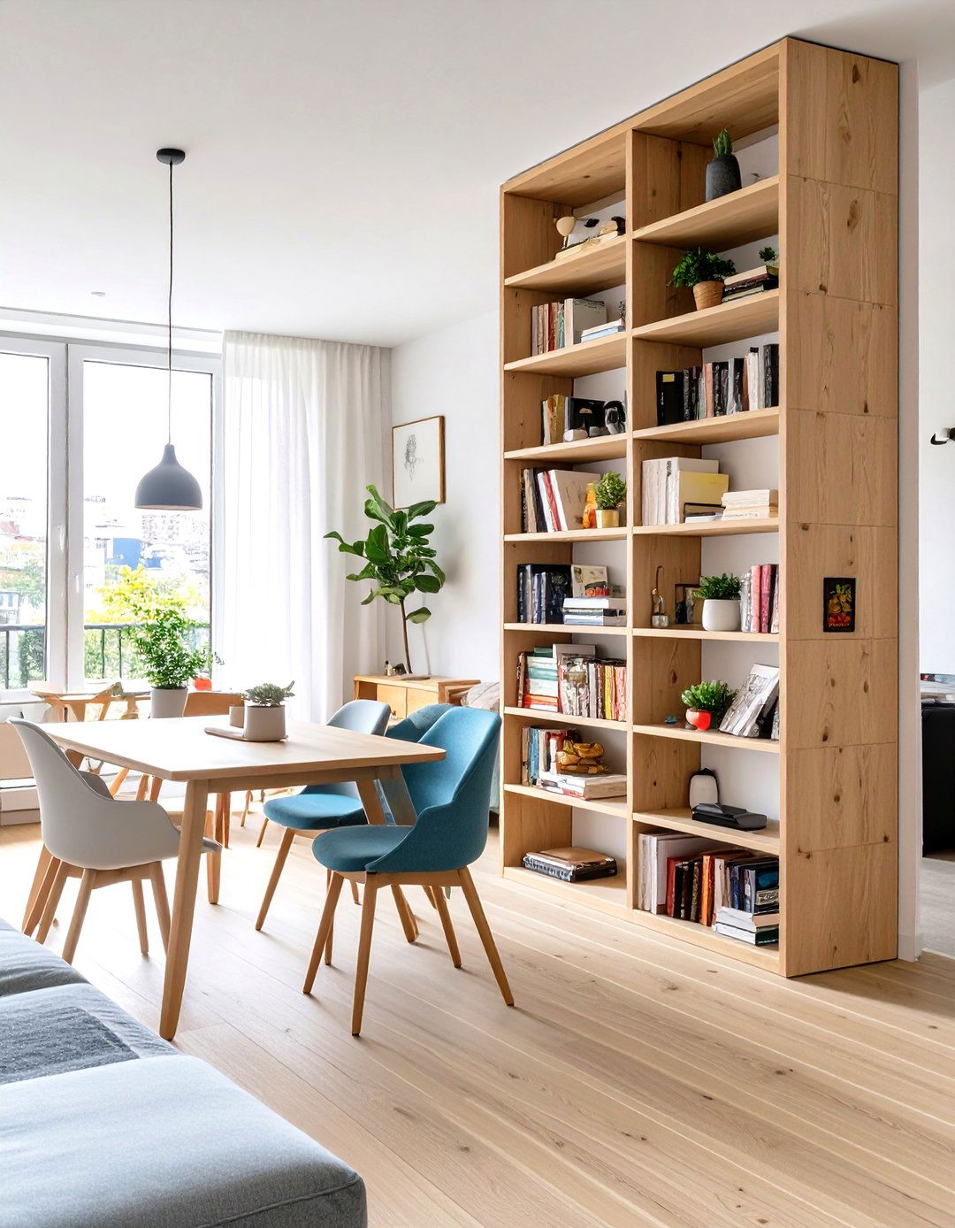 Firefly Create a high quality image with extra brightness of a tall open backed wooden b - 30 small dining room decorating ideas