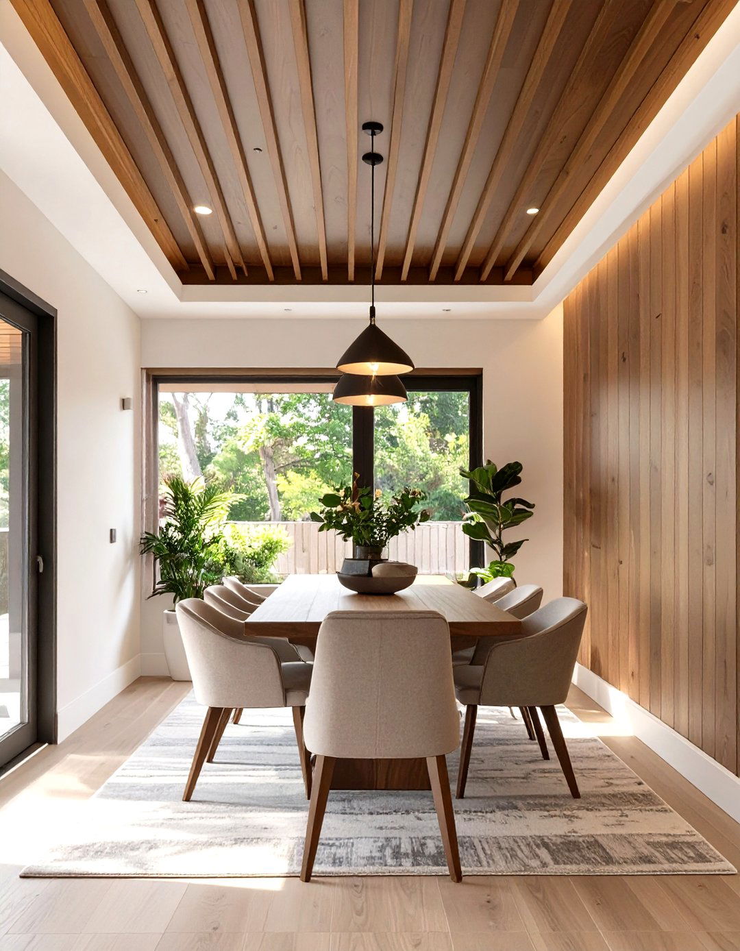 Firefly Create a high quality image with extra brightness of a wood trim design that exte - 30 wood trim accent wall ideas
