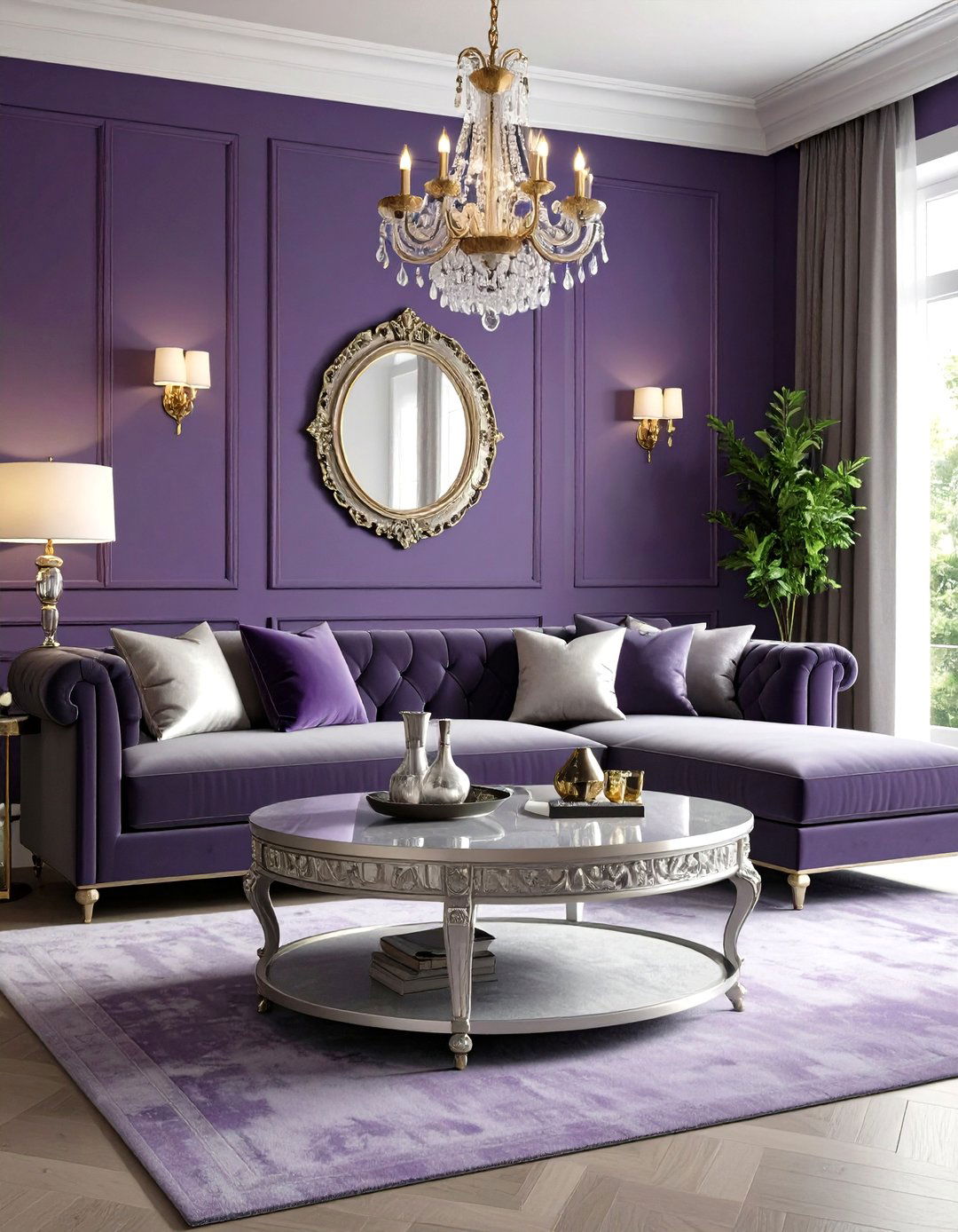 Firefly Create a high quality image with extra brightness of an elegant living room with - 30 paint ideas for living room