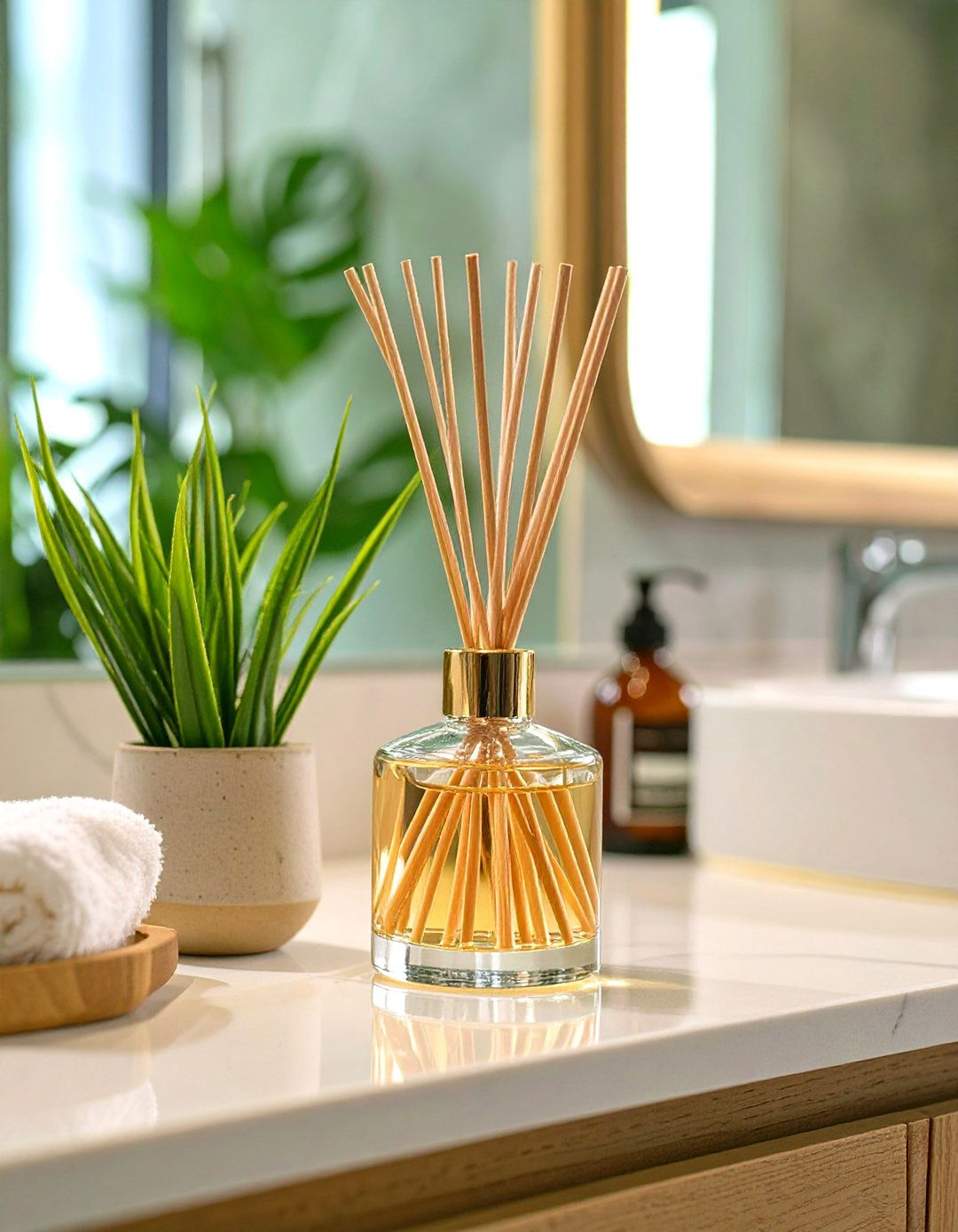 Firefly Create a high quality image with extra brightness of an elegant reed scent diffus - 30 spa bathroom ideas