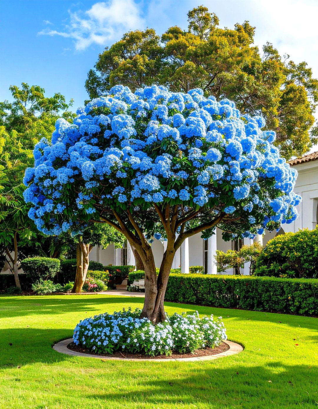 Firefly Create a high quality image with extra brightness of an elegant tree form plumba - 30 plumbago landscaping ideas