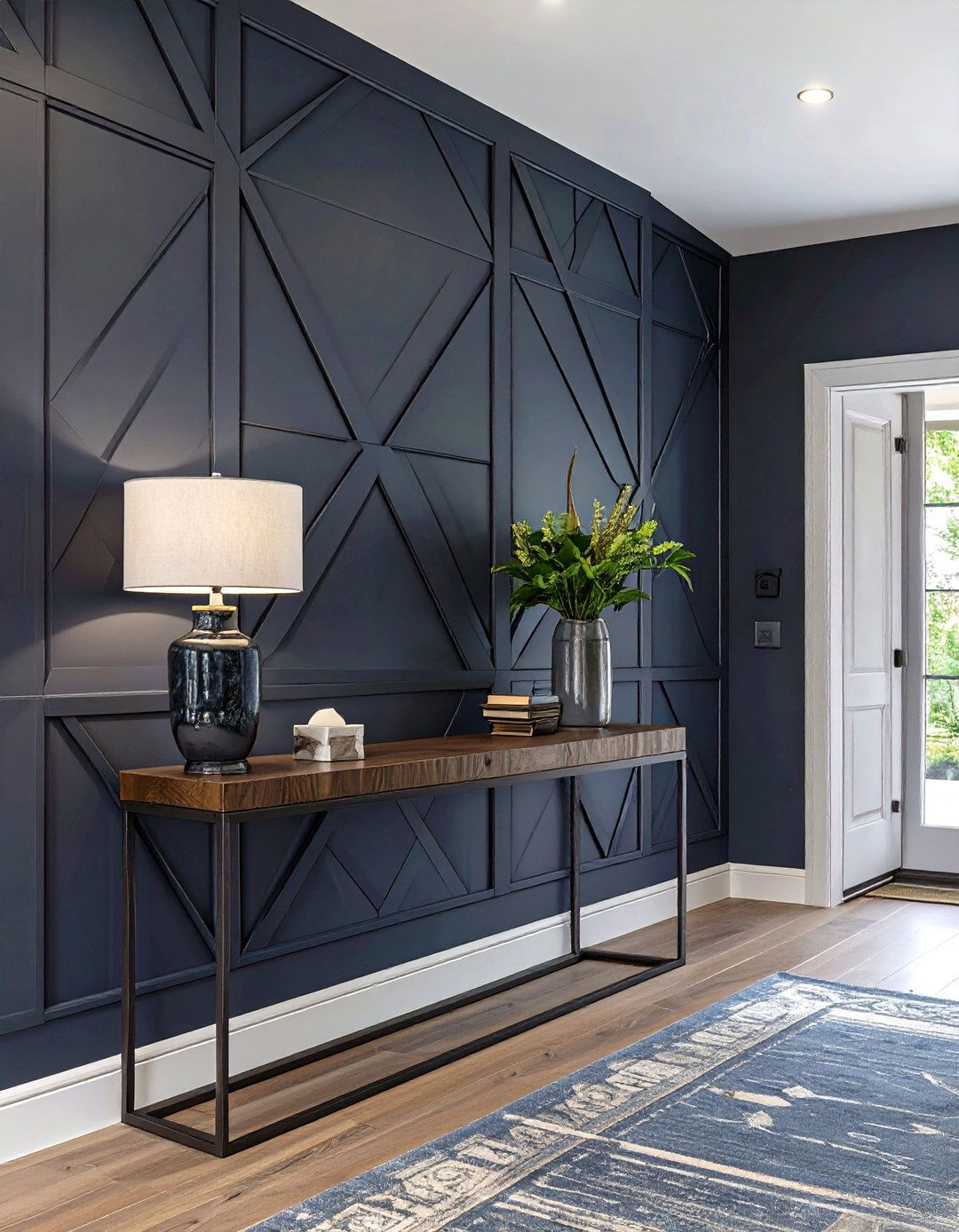 Firefly Create a high quality image with extra brightness of an entryway accent wall fea - 30 wood trim accent wall ideas