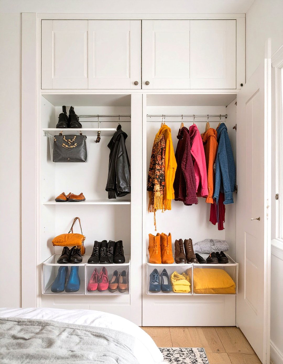 Firefly Create a high quality image with extra brightness of an over the door organizer w - 30 small bedroom storage ideas