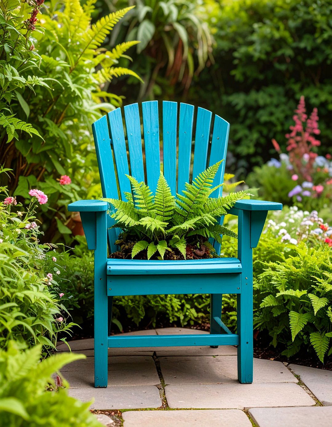 Firefly Create a high quality image with extra brightness of an upcycled vintage wooden c - 30 outdoor plant stand ideas