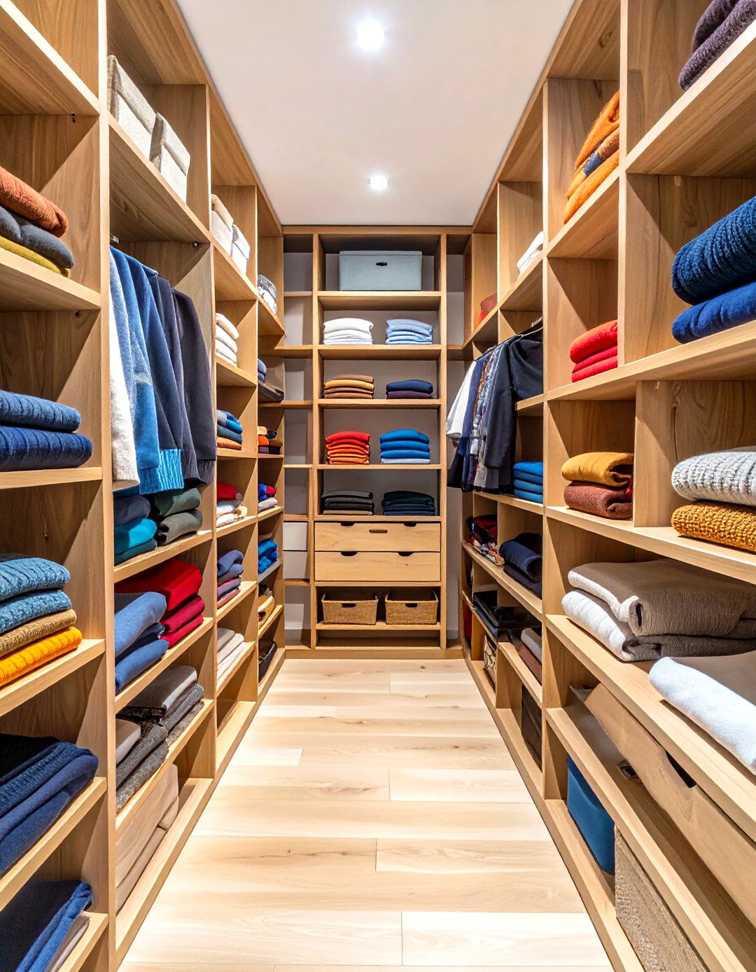 Firefly Create a high quality image with extra brightness of floor to ceiling shelving uni - 30 walk in closet organization ideas
